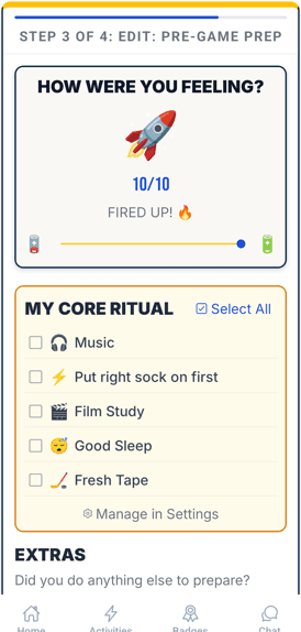 Badges earned screen