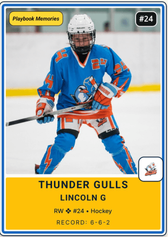 Player card — Lincoln G, Thunder Gulls right wing #24